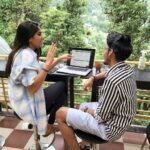 Indian small business entrepreneur working in office