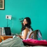 Indian business owner working in office