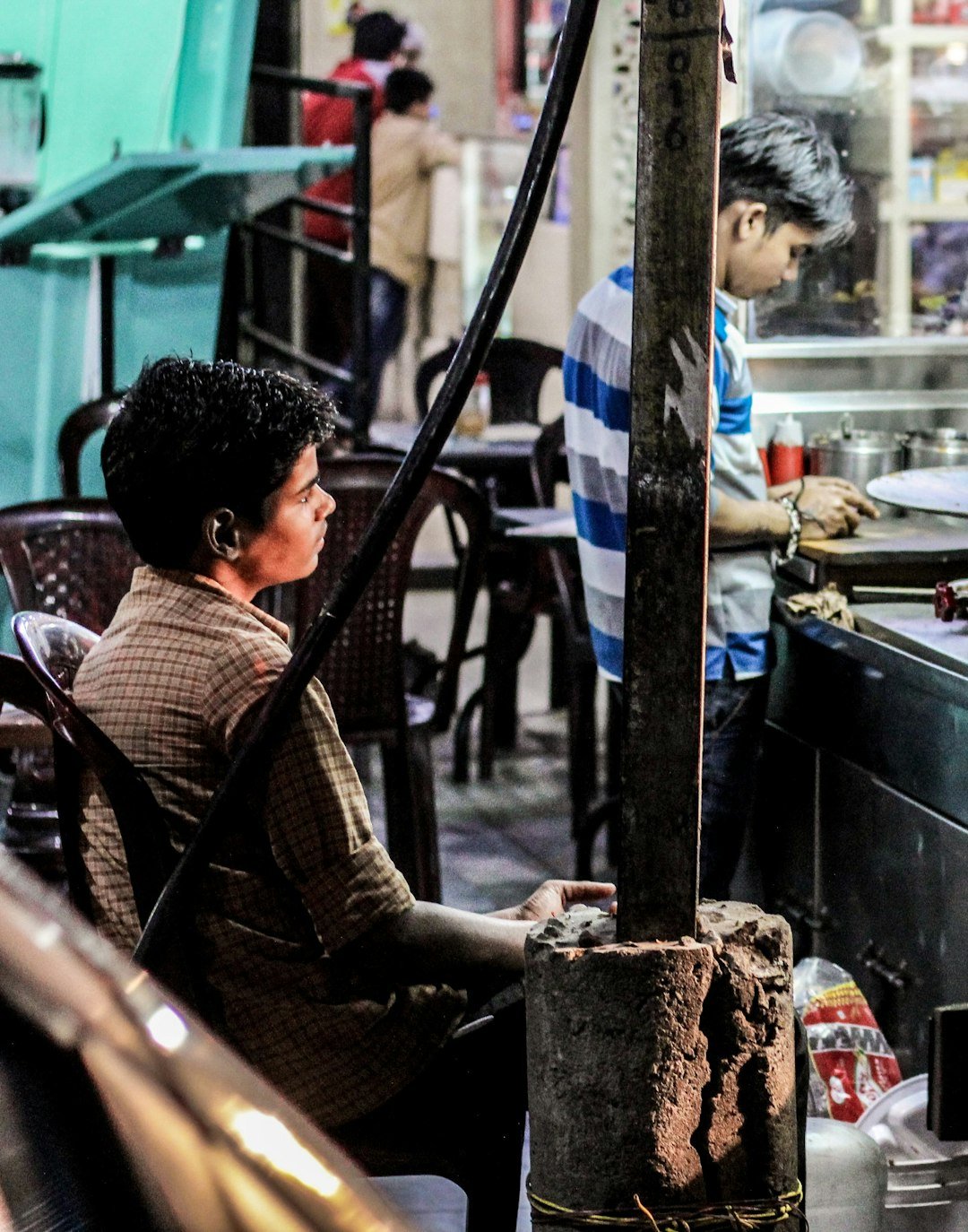 Indian business owner working