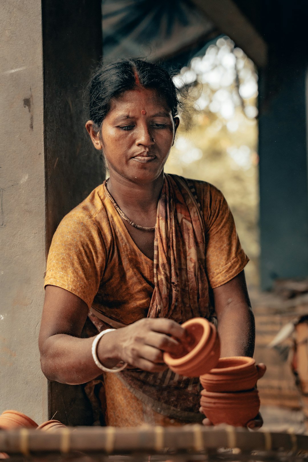 indian artisan working