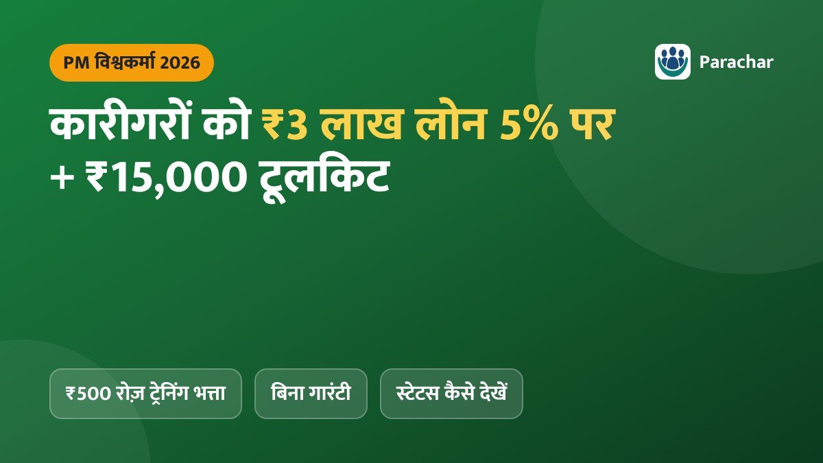 PM विश्वकर्मा 2026: कारीगरों को ₹3 लाख लोन 5% पर और ₹15,000 टूलकिट