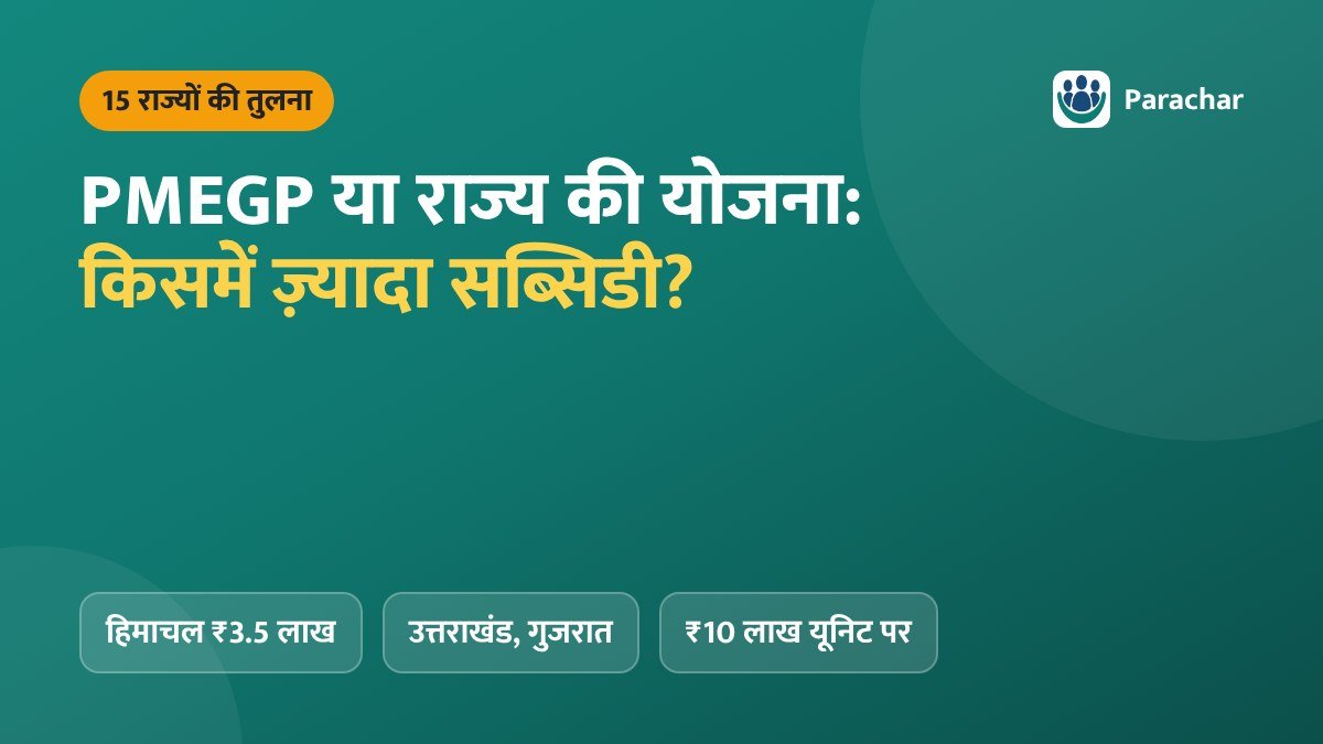 PMEGP या राज्य की योजना: किसमें ज़्यादा सब्सिडी